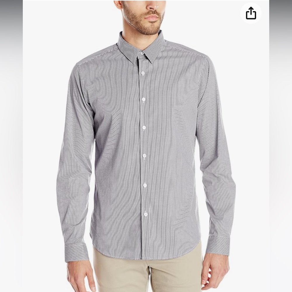 Theory Micro Check Print Zack Ps Keyport Shirt In… - image 1